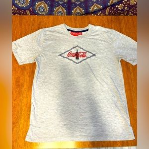 Vintage 90's Coca-Cola Tshirt Men's Size Medium Embroidered Gray